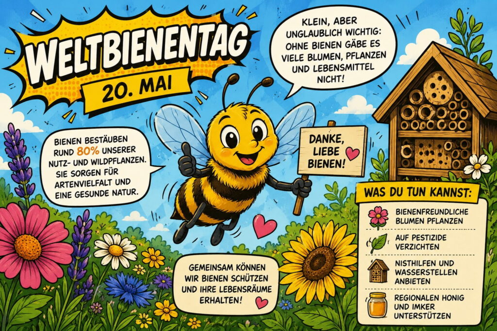 Weltbienentag – Kleine Helfer mit großer Bedeutung 🐝