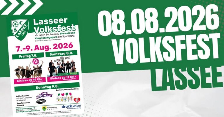 Volksfest Lassee 2026: Das legendäre Sommer-Event beim SC Lassee!