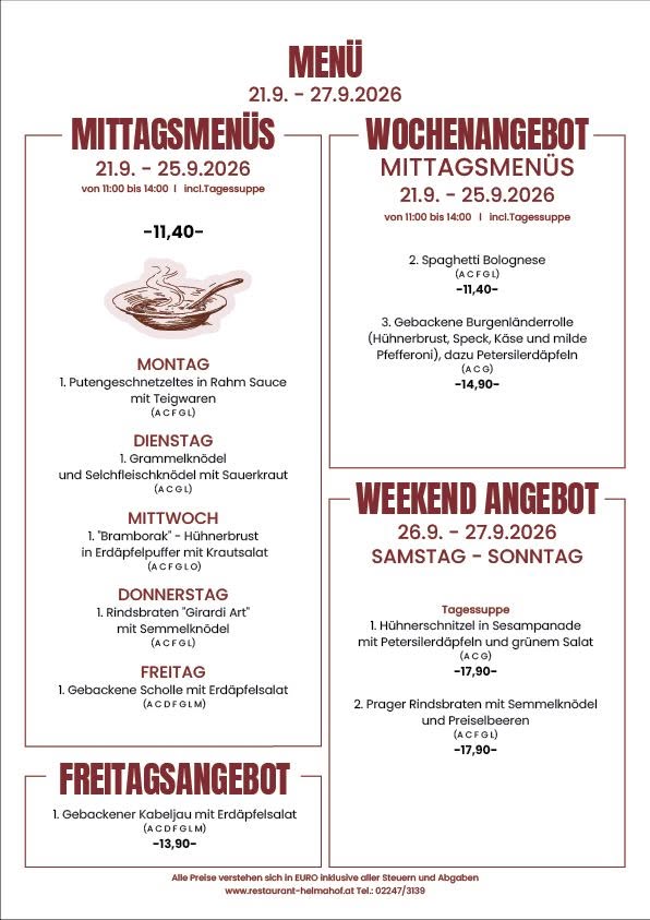 Restaurant Helmahof in Deutsch-Wagram