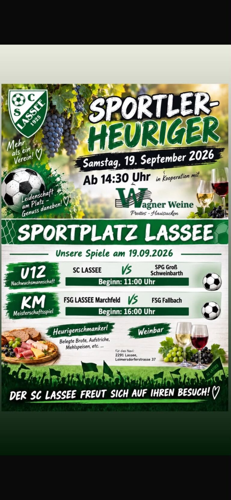 ⚽ Sportler-Heuriger des SC Lassee