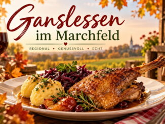 Wild- und Ganslzeit 2026 in Niederösterreich: Traditionelles Martinigansl, Wildgerichte und Gastronomiebetriebe zum Ganslessen im Marchfeld entdecken. Kopieren