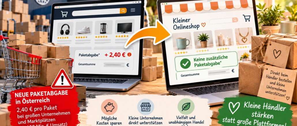 Paketsteuer Österreich – beim Onlineeinkauf durch Direktbestellung bei kleinen Händlern sparen